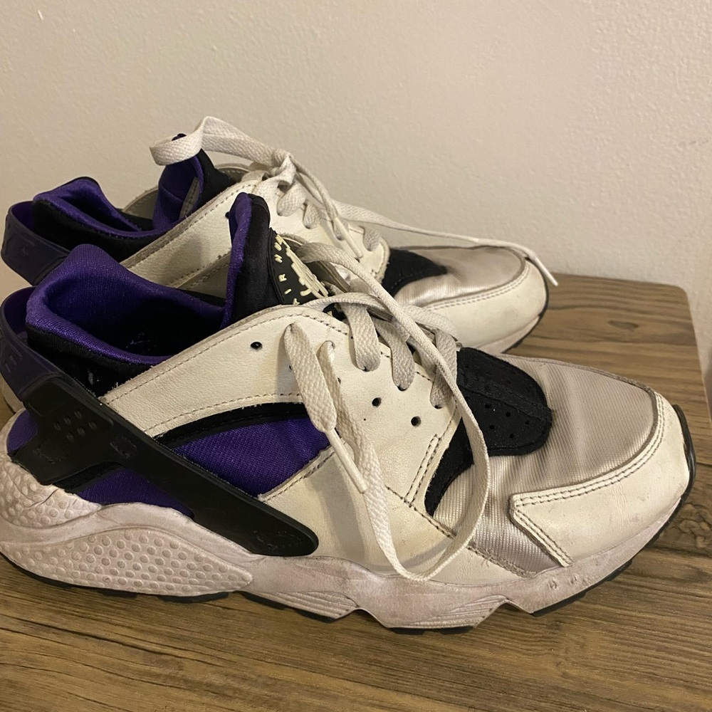 White and Purple Athletic Sneakers